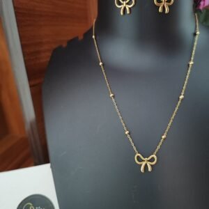 Elegant Bow-Themed Chain Set – Anti-Tarnish, Everyday Grace