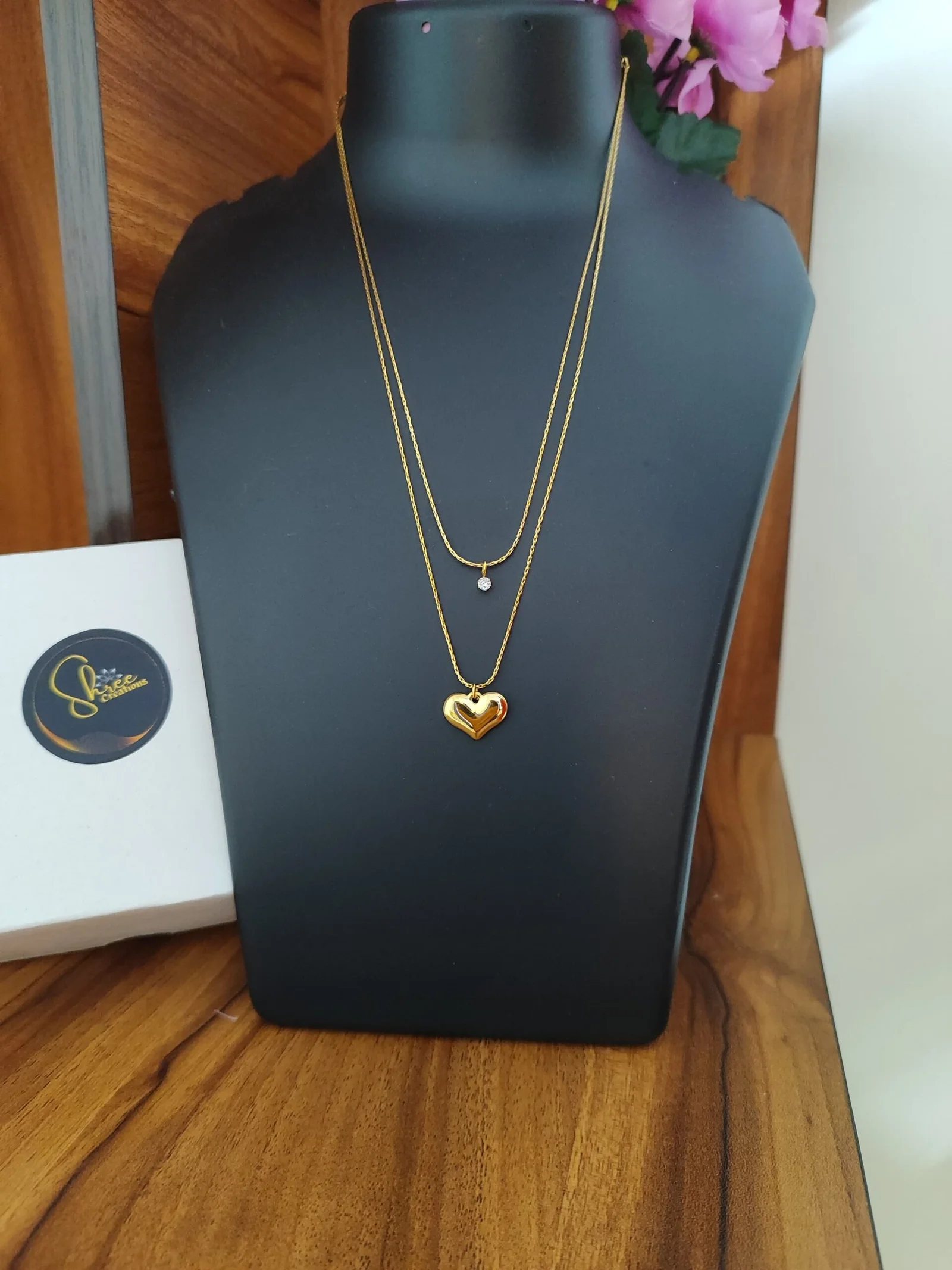 Elegant Double Layered Chain – Dual Charm, Single Statement