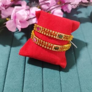 Golden Polish CZ stone Bangles