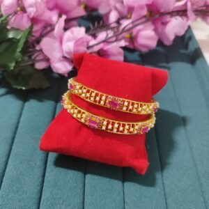 Golden Polish Pearl Bangles