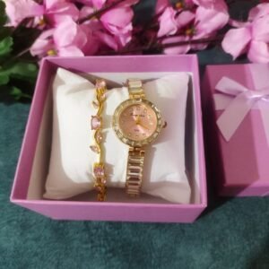 Anti tarnish Combo Watch with Tulip bracelet