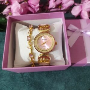 Anti tarnish Combo Watch with Tulip bracelet