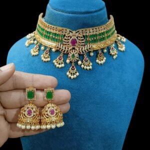 Traditional Bridal Choker Set with Jhumka