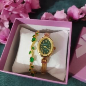 Anti tarnish Combo Watch with Tulip bracelet