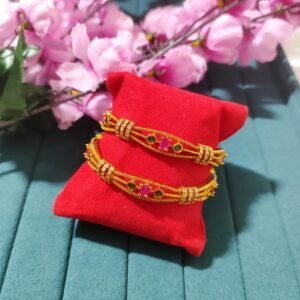 Golden Polish CZ stone Bangles